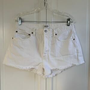 Agolde white jean button-fly shorts size 29 100% organic cotton